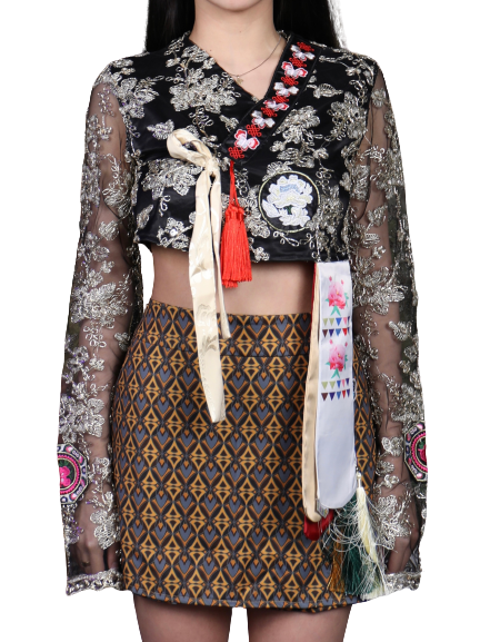 Lisa "How you like that" embroidered hanbok set