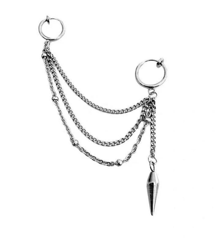 BTS V Kim Tae-hyung Layered silver cartilage clip on earrings