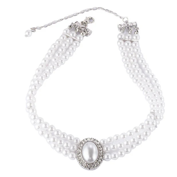 Blackpink Jennie silver rhinestoned Pearl layered choker necklace dupe
