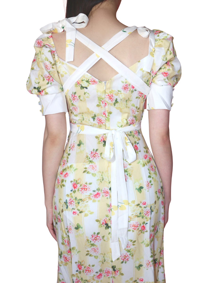 Blackpink Rose Yellow Floral dress