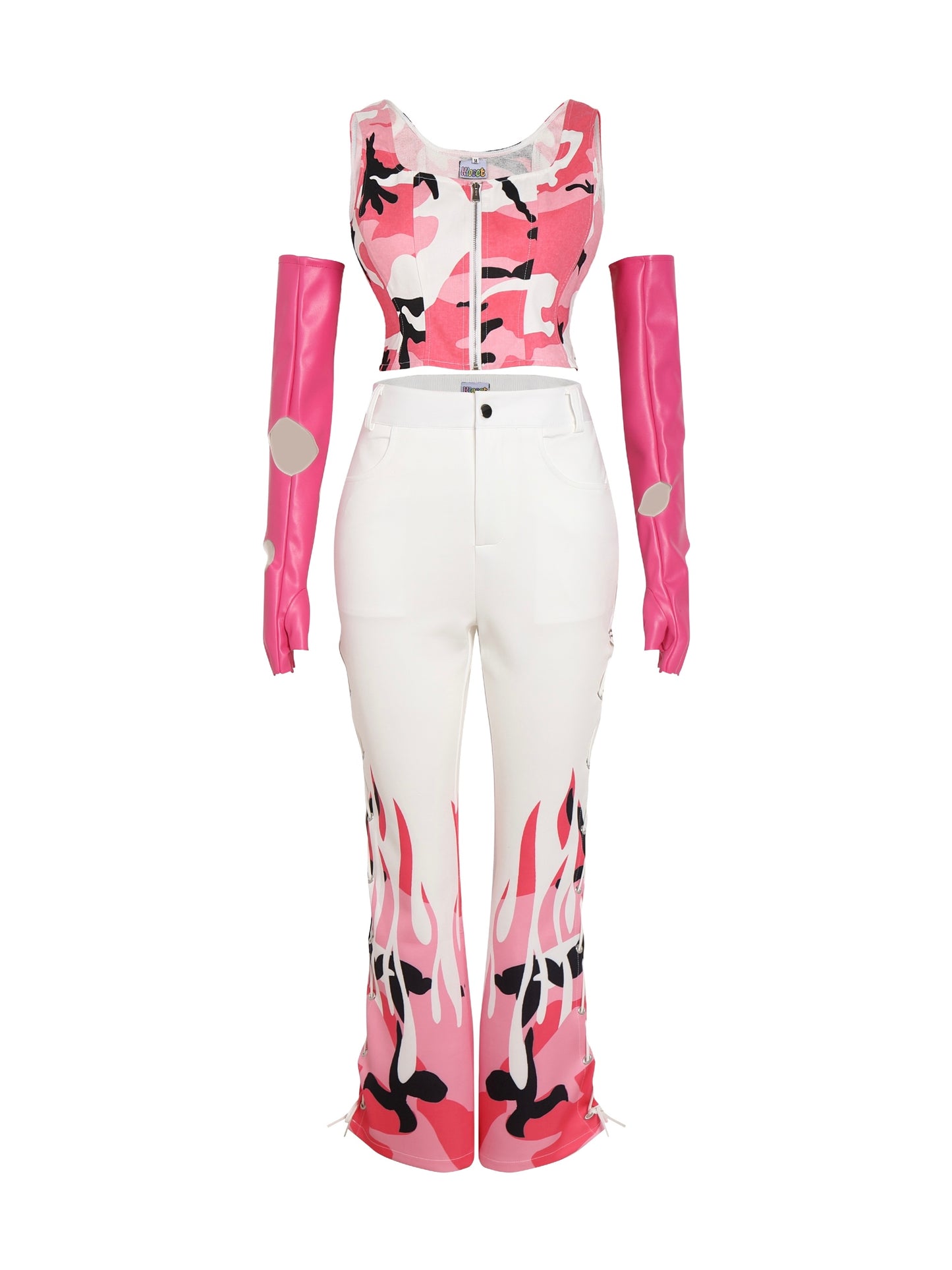 Custom Kpop Aespa Karina savage pink cameo matching 3 piece set w/gloves dupe/costume/stage outfit