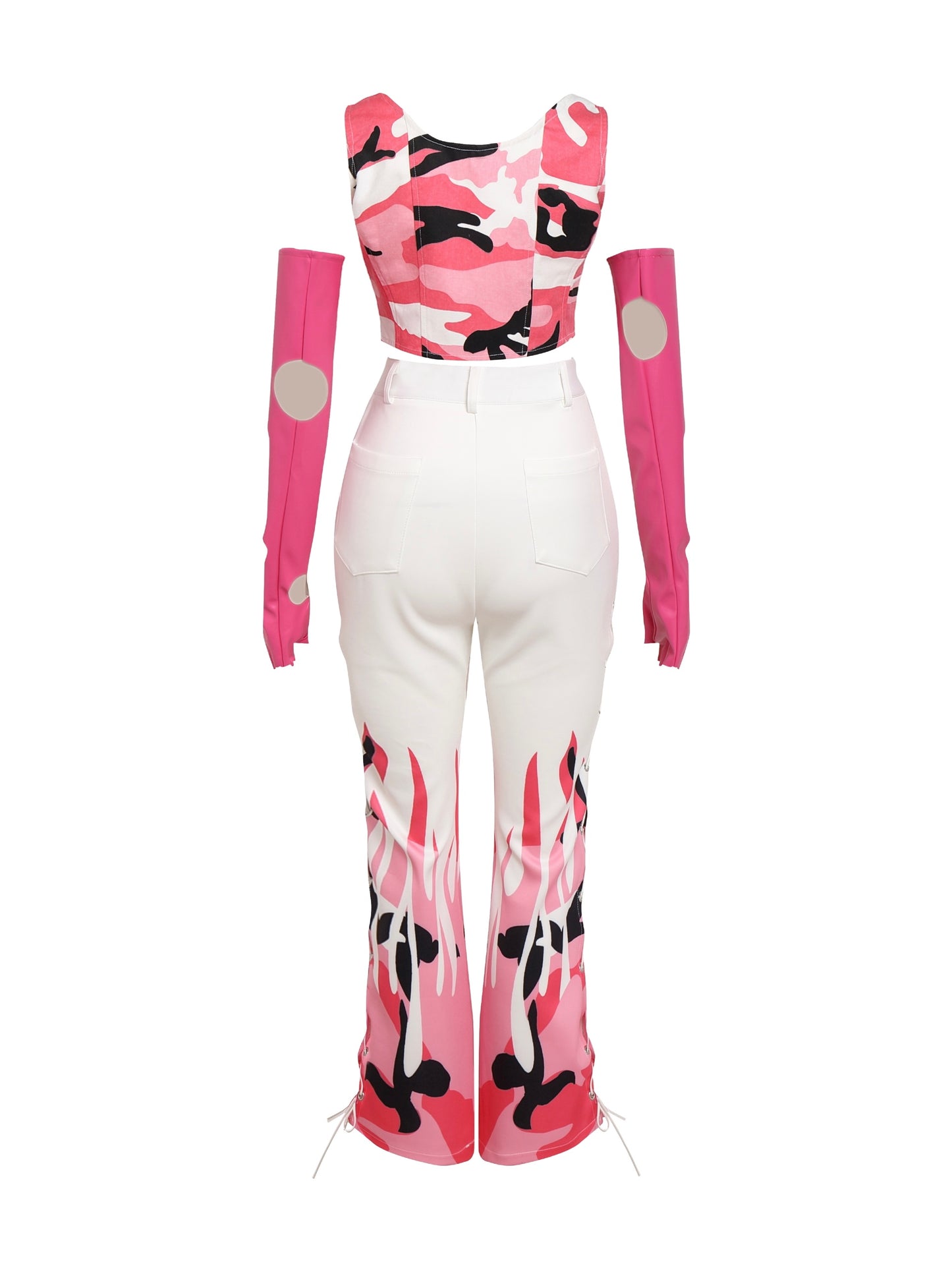 Custom Kpop Aespa Karina savage pink cameo matching 3 piece set w/gloves dupe/costume/stage outfit