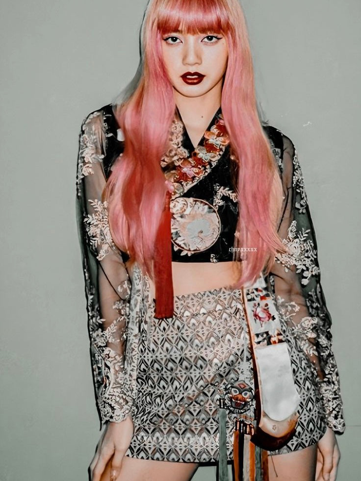 Lisa "How you like that" embroidered hanbok set