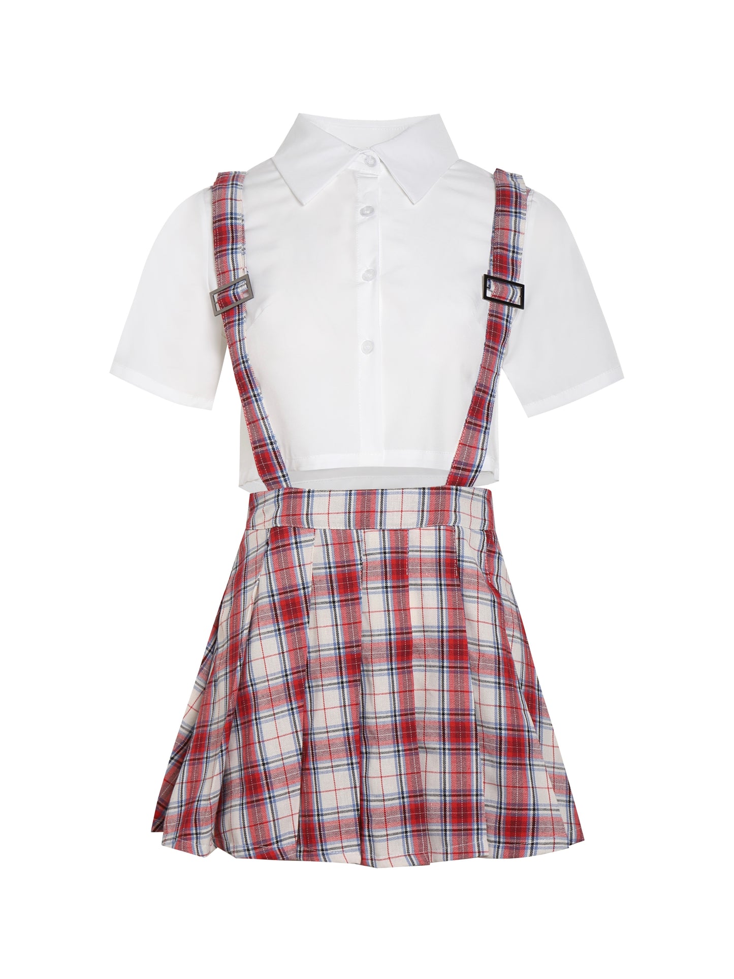 Blackpink Jisoo overall plaid uniform