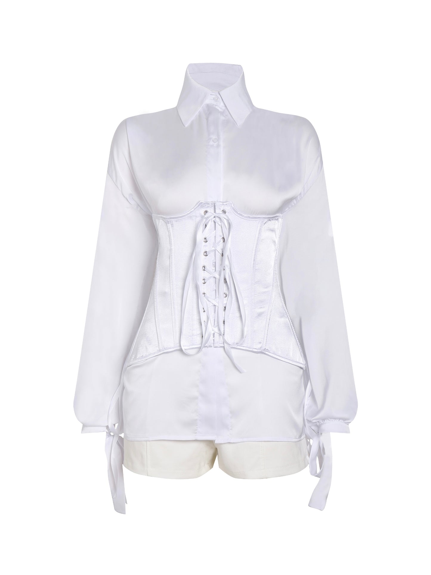 Blackpink Jennie White Satin Set